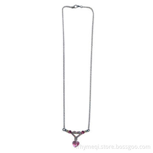 Fashionable Necklace with Rhinestone, Made of Pewter Material, OEM Orders Welcomed